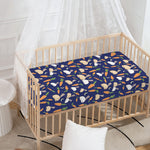 Carrot And Rabbit Pattern Print Baby Crib Sheet
