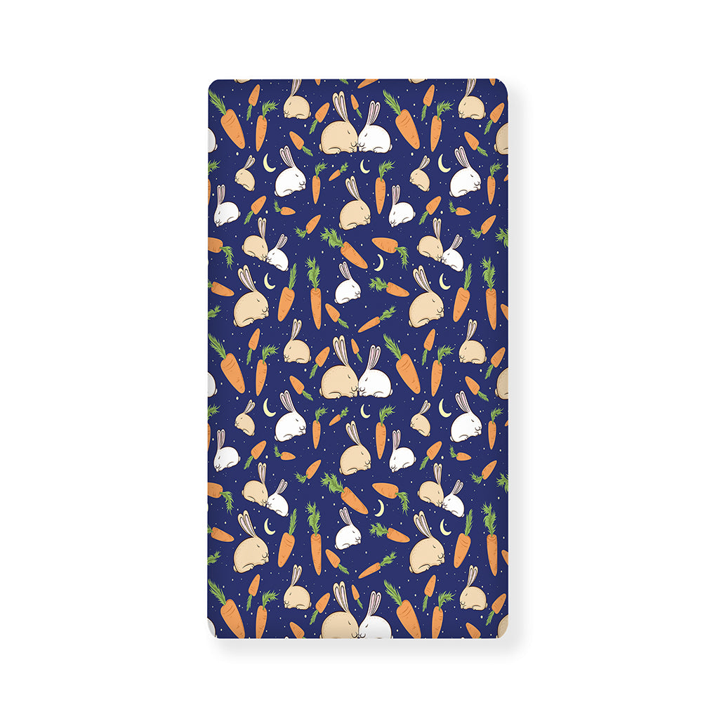 Carrot And Rabbit Pattern Print Baby Crib Sheet