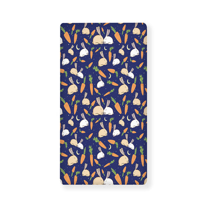 Carrot And Rabbit Pattern Print Baby Crib Sheet