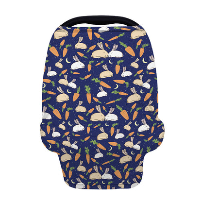 Carrot And Rabbit Pattern Print Baby Seat Cover