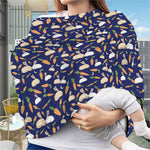 Carrot And Rabbit Pattern Print Baby Seat Cover