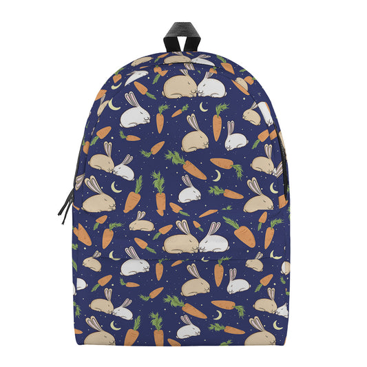 Carrot And Rabbit Pattern Print Backpack