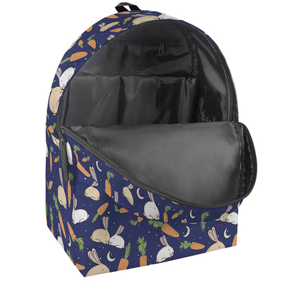 Carrot And Rabbit Pattern Print Backpack