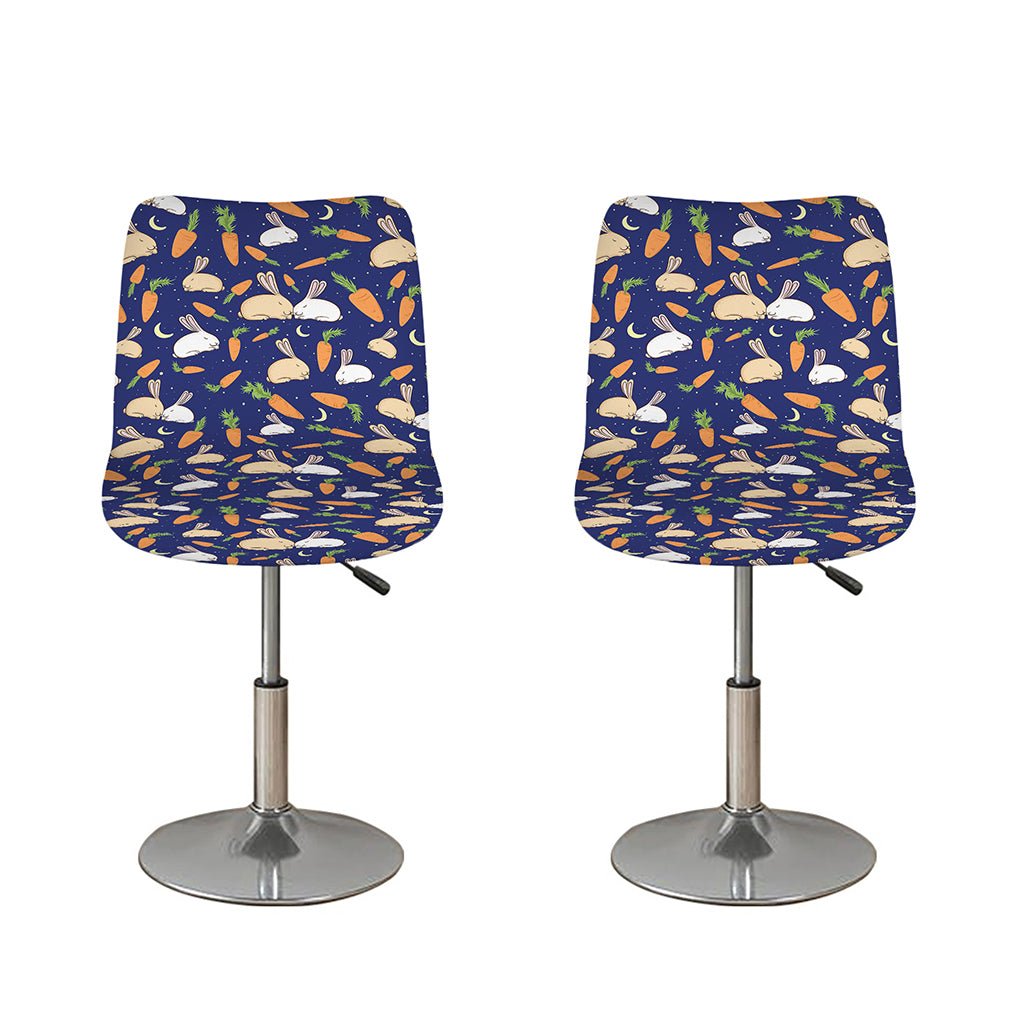 Carrot And Rabbit Pattern Print Bar Stool Covers