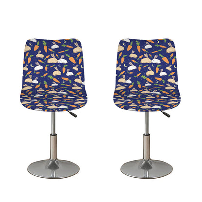 Carrot And Rabbit Pattern Print Bar Stool Covers