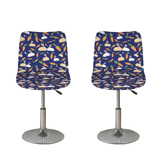 Carrot And Rabbit Pattern Print Bar Stool Covers