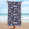 Carrot And Rabbit Pattern Print Beach Towel