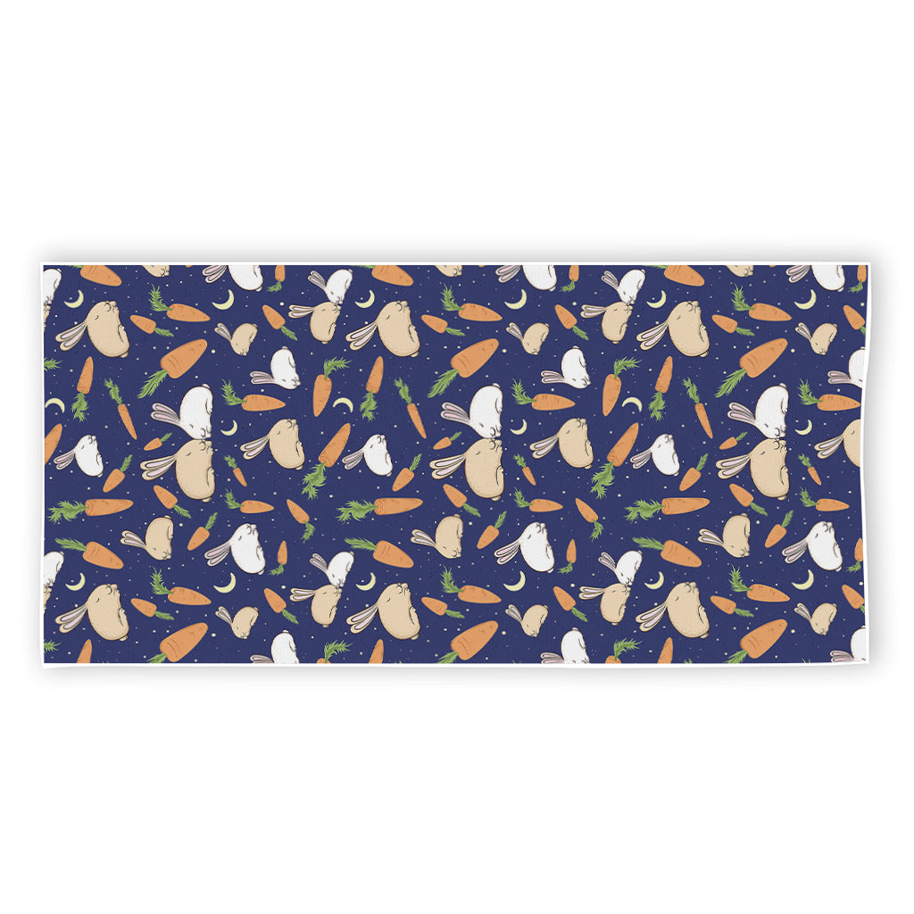 Carrot And Rabbit Pattern Print Beach Towel