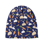 Carrot And Rabbit Pattern Print Beanie