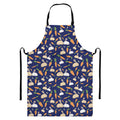 Carrot And Rabbit Pattern Print Bib Apron With Pocket