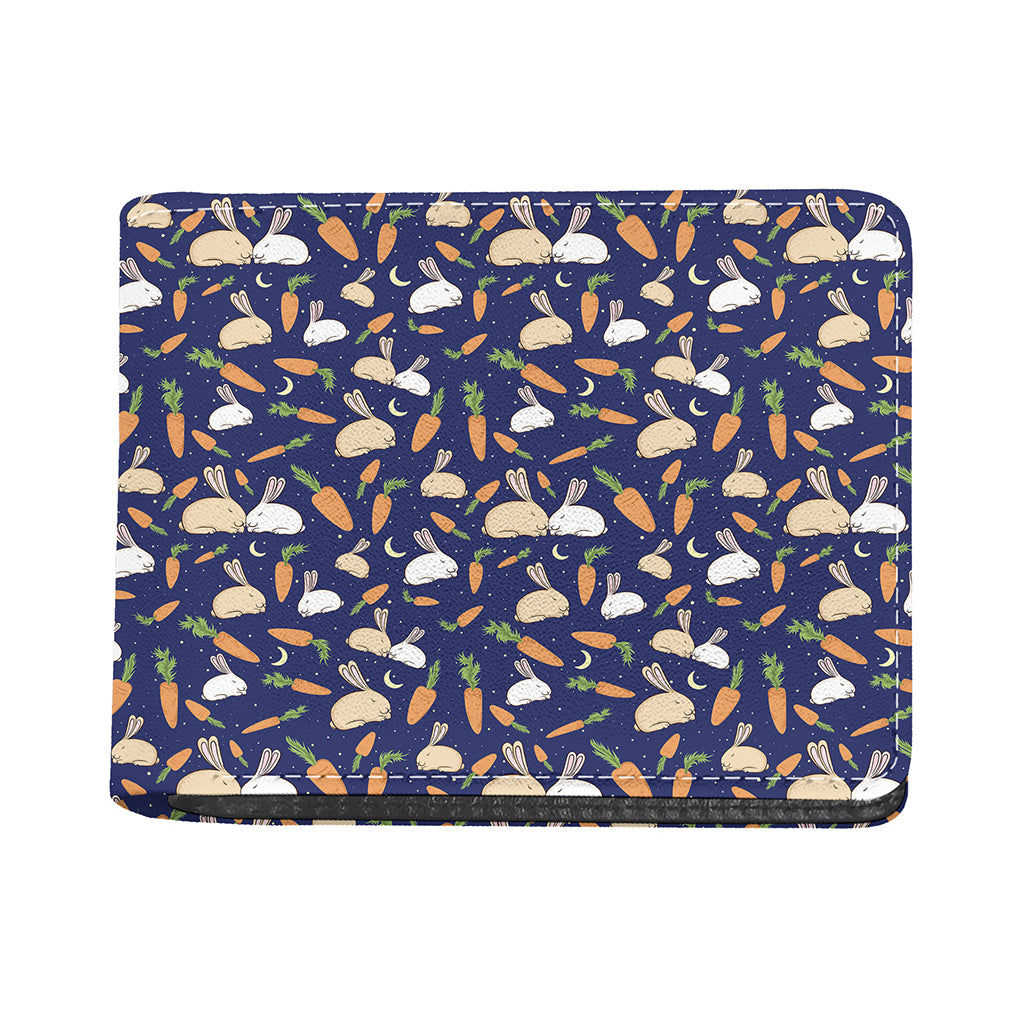 Carrot And Rabbit Pattern Print Bifold Wallet