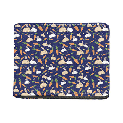 Carrot And Rabbit Pattern Print Bifold Wallet