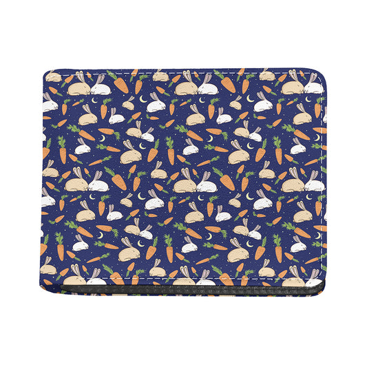 Carrot And Rabbit Pattern Print Bifold Wallet
