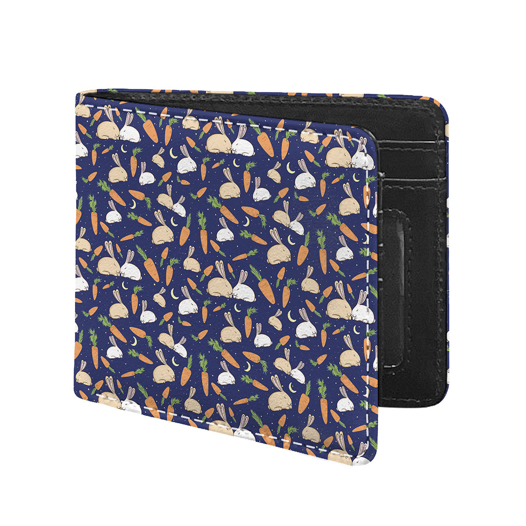 Carrot And Rabbit Pattern Print Bifold Wallet