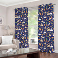 Carrot And Rabbit Pattern Print Dimout Grommet Curtains