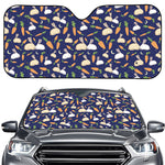 Carrot And Rabbit Pattern Print Car Windshield Sun Shade