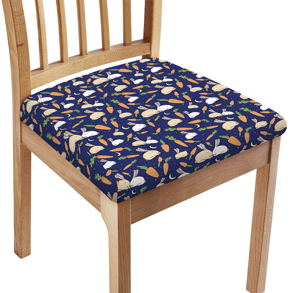 Carrot And Rabbit Pattern Print Chair Cushion Cover