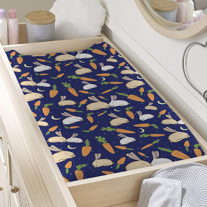 Carrot And Rabbit Pattern Print Changing Pad Cover