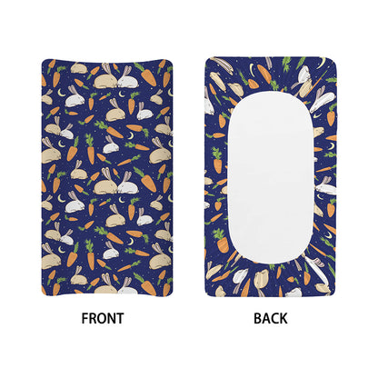 Carrot And Rabbit Pattern Print Changing Pad Cover