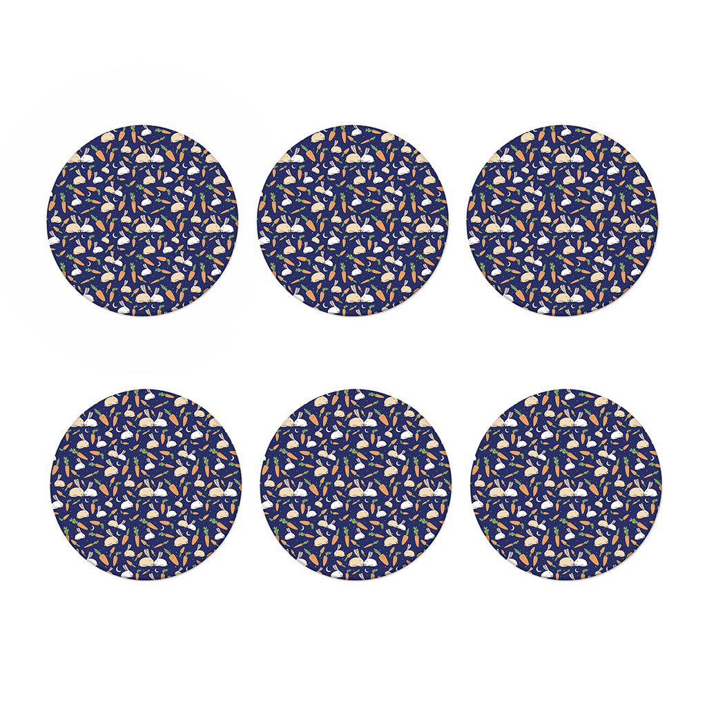 Carrot And Rabbit Pattern Print Coaster Set