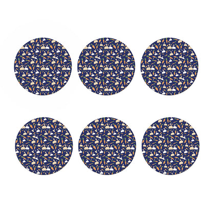 Carrot And Rabbit Pattern Print Coaster Set