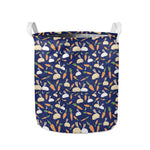 Carrot And Rabbit Pattern Print Collapsible Laundry Basket