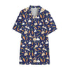 Carrot And Rabbit Pattern Print Cotton Hawaiian Shirt