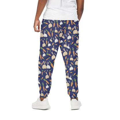 Carrot And Rabbit Pattern Print Cotton Pants