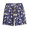 Carrot And Rabbit Pattern Print Cotton Shorts