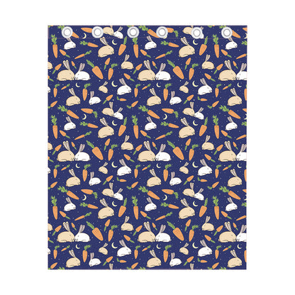 Carrot And Rabbit Pattern Print Curtain