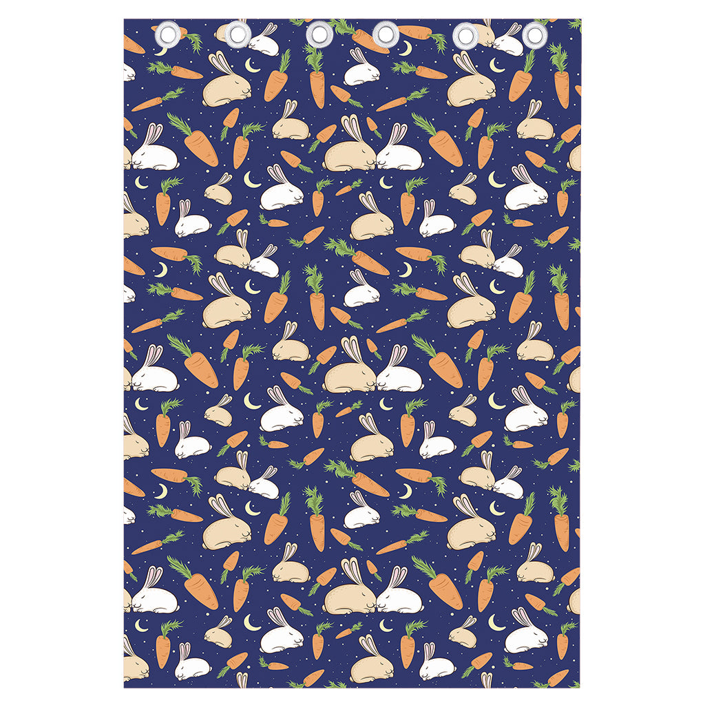 Carrot And Rabbit Pattern Print Curtain