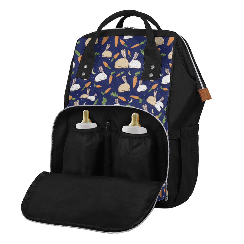 Carrot And Rabbit Pattern Print Diaper Bag