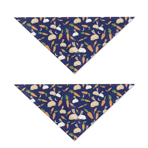 Carrot And Rabbit Pattern Print Dog Bandana