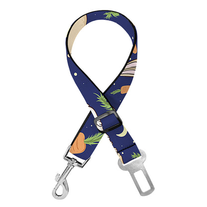 Carrot And Rabbit Pattern Print Dog Seat Belt