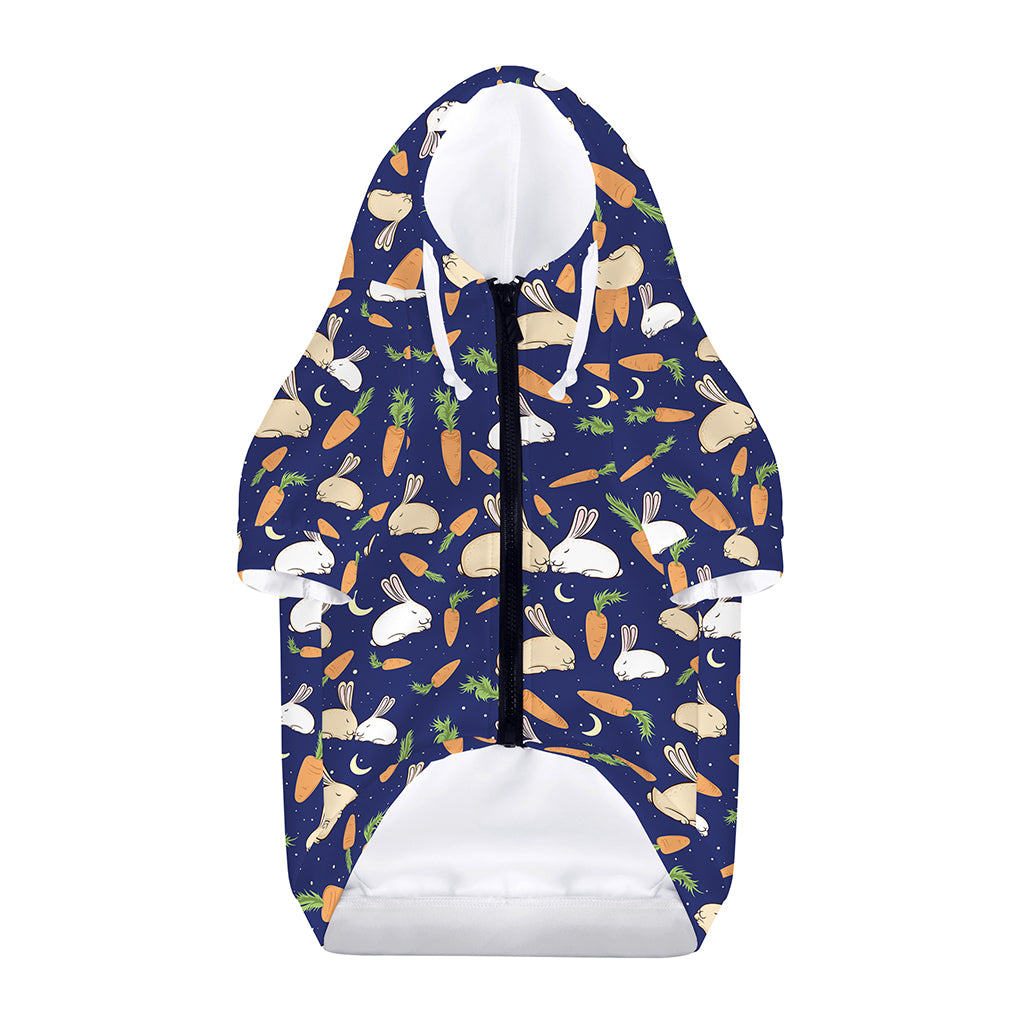 Carrot And Rabbit Pattern Print Dog Zip Up Hoodie