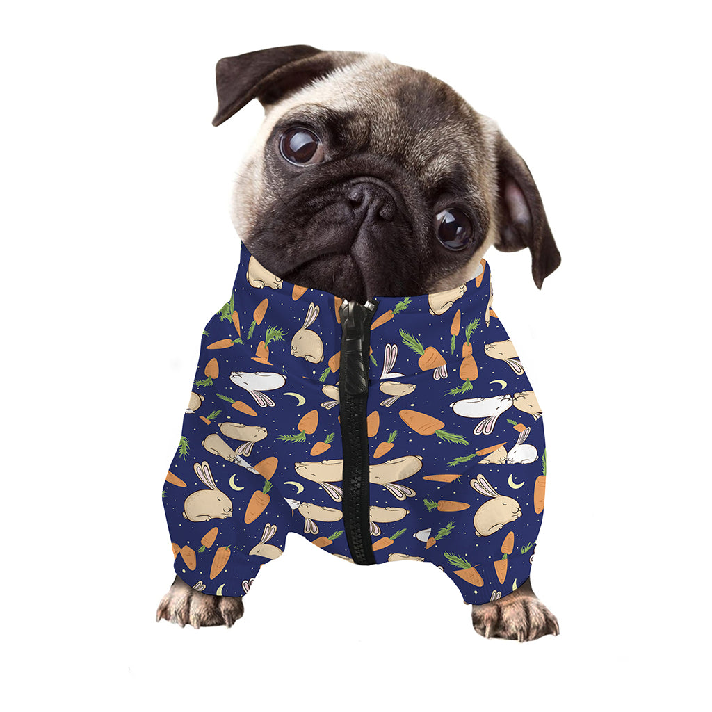 Carrot And Rabbit Pattern Print Dog Zip Up Jacket