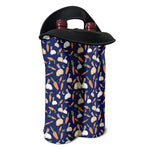 Carrot And Rabbit Pattern Print Double Neoprene Wine Tote