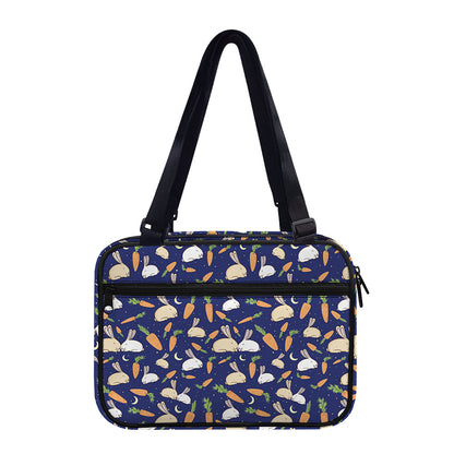 Carrot And Rabbit Pattern Print Double Strap Bible Bag