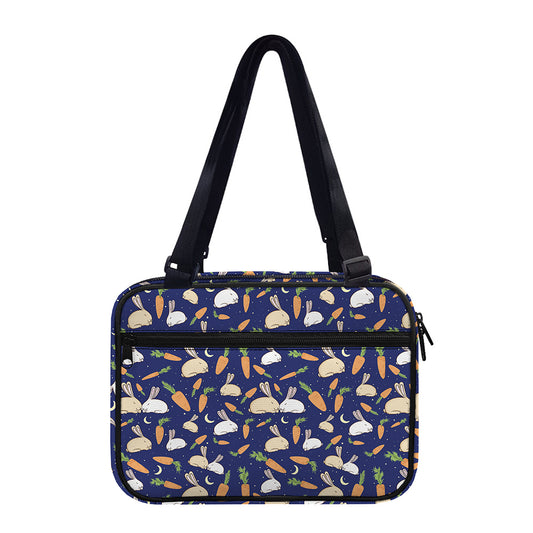 Carrot And Rabbit Pattern Print Double Strap Bible Bag