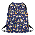 Carrot And Rabbit Pattern Print Drawstring Backpack