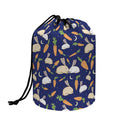 Carrot And Rabbit Pattern Print Drawstring Makeup Bag