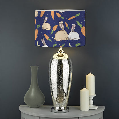 Carrot And Rabbit Pattern Print Drum Lamp Shade