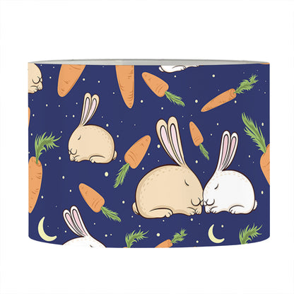 Carrot And Rabbit Pattern Print Drum Lamp Shade