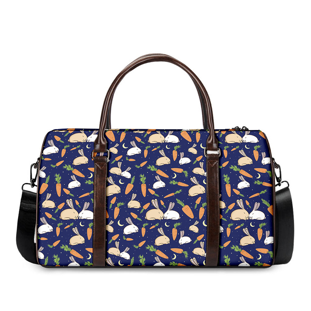 Carrot And Rabbit Pattern Print Duffle Bag