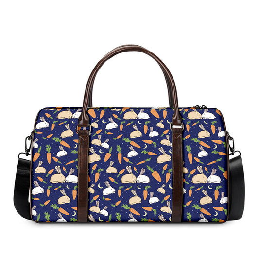 Carrot And Rabbit Pattern Print Duffle Bag