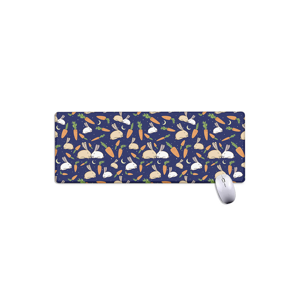 Carrot And Rabbit Pattern Print Extended Mouse Pad