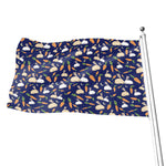 Carrot And Rabbit Pattern Print Flag