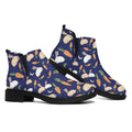 Carrot And Rabbit Pattern Print Flat Ankle Boots