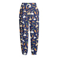 Carrot And Rabbit Pattern Print Fleece Lined Knit Pants