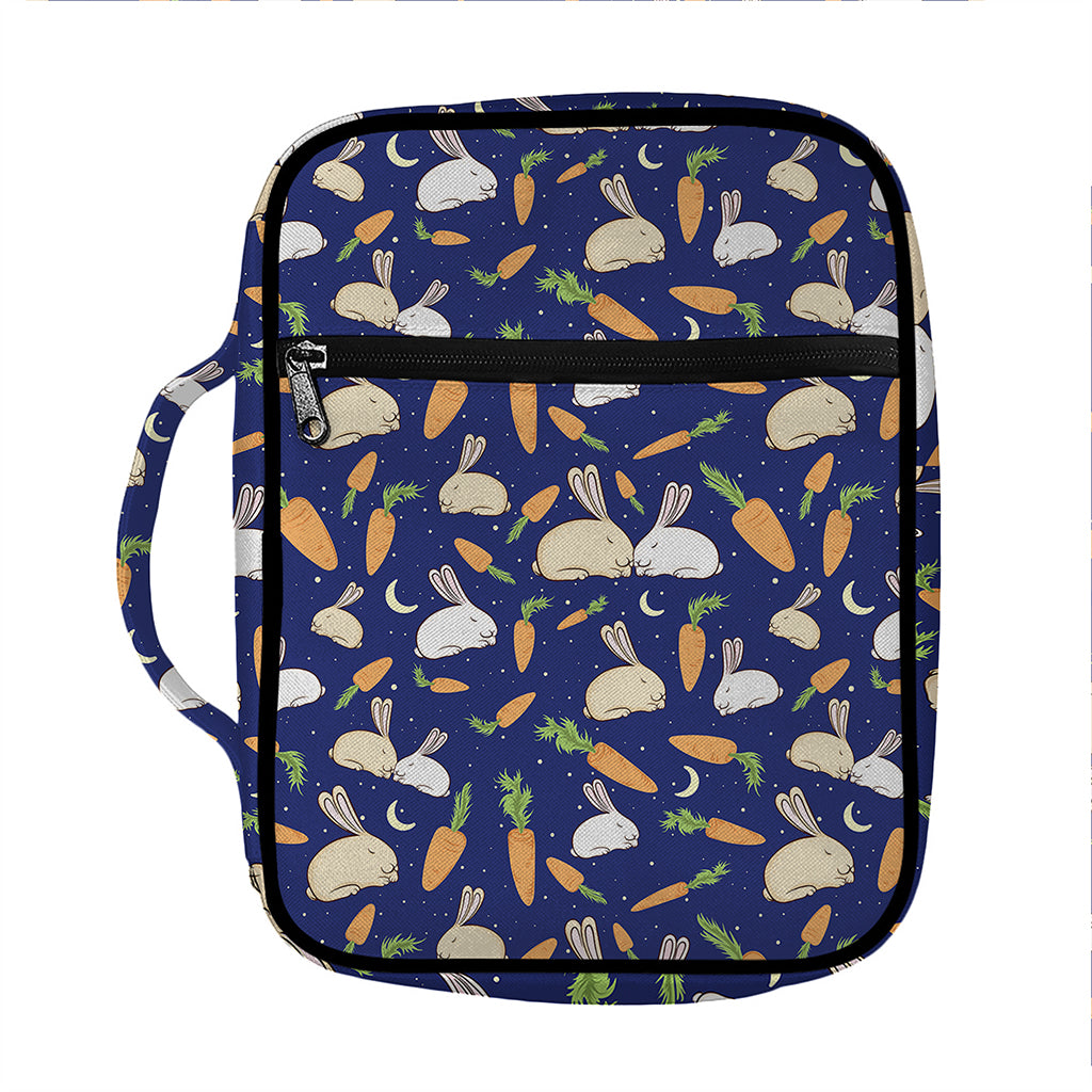 Carrot And Rabbit Pattern Print Front Pocket Bible Bag